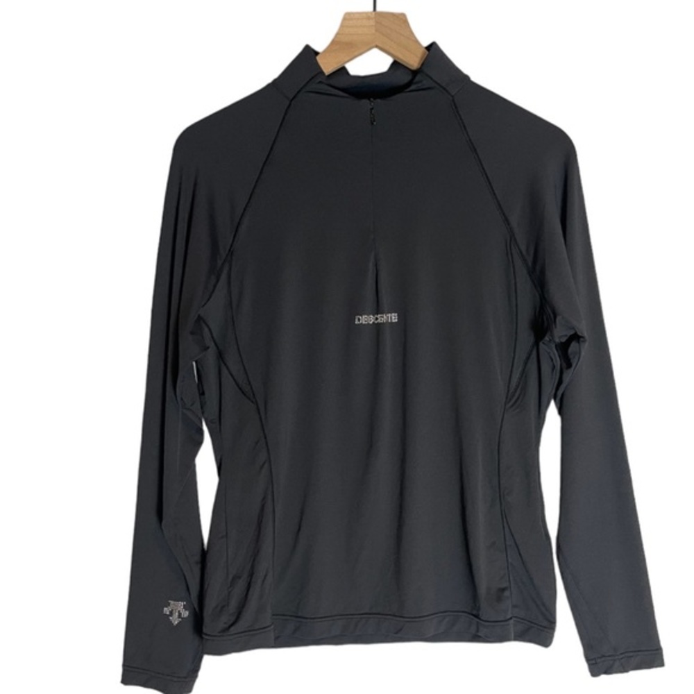 Descente Women's Black Base Layer long sleeve Top 1/4 zip